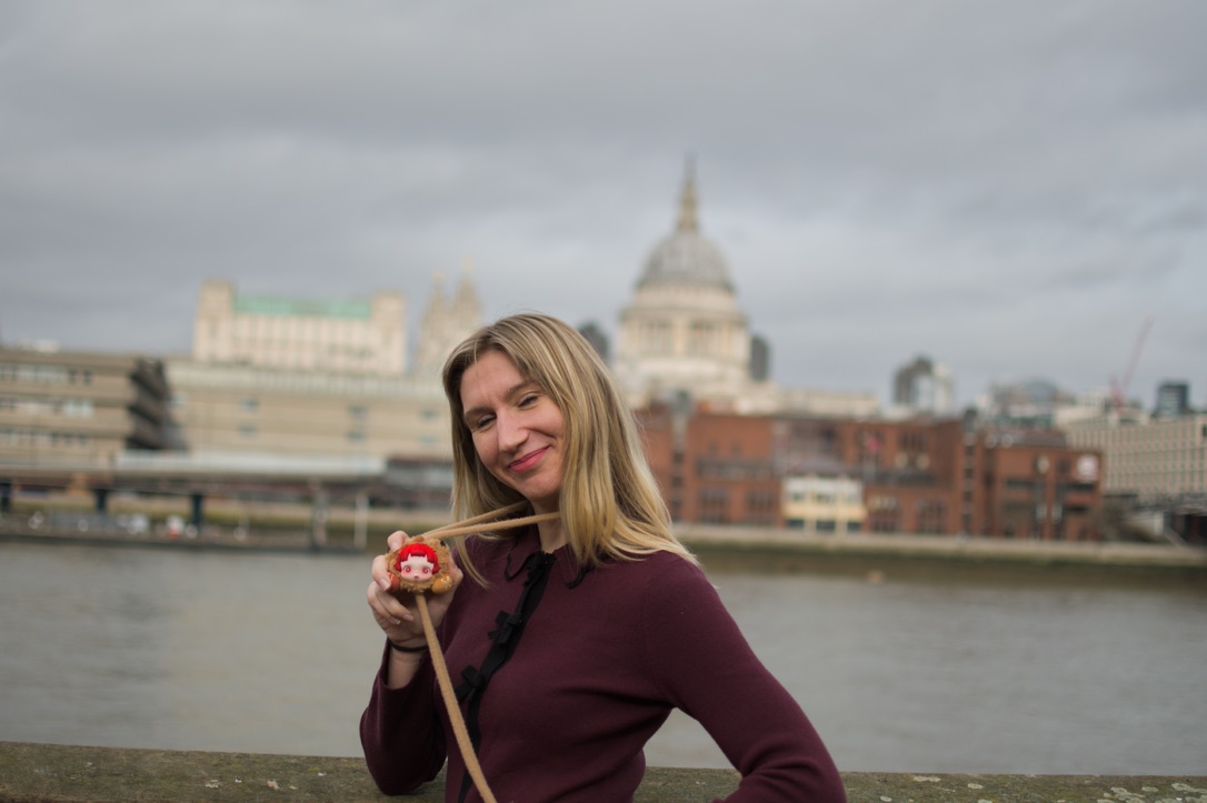 On the Millennium Bridge with St Paul's behind