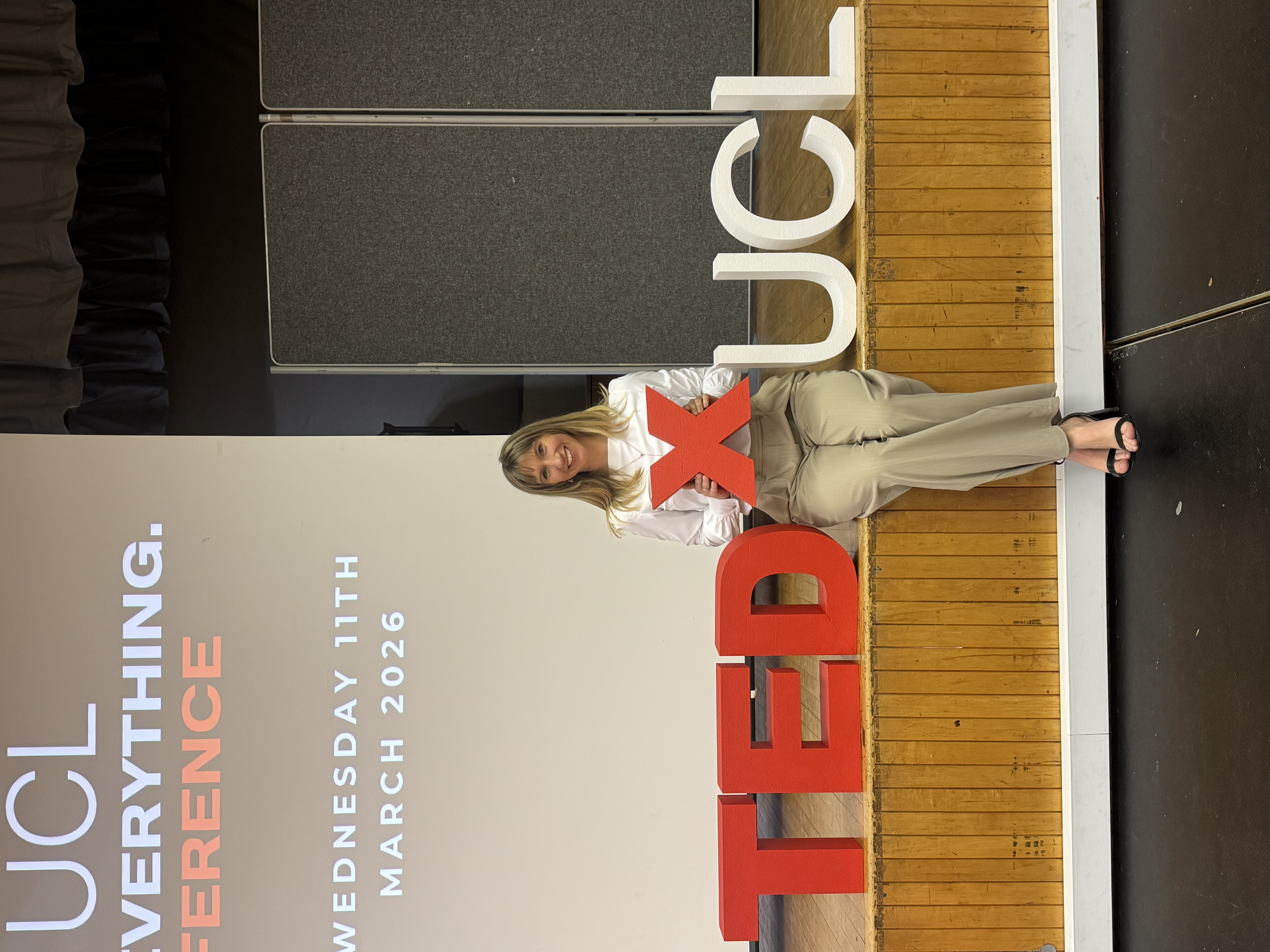 Kate on stage at TEDxUCL